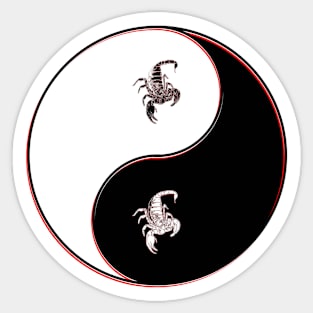 yin yang balance harmony design eastern philosophy scorpio Sticker